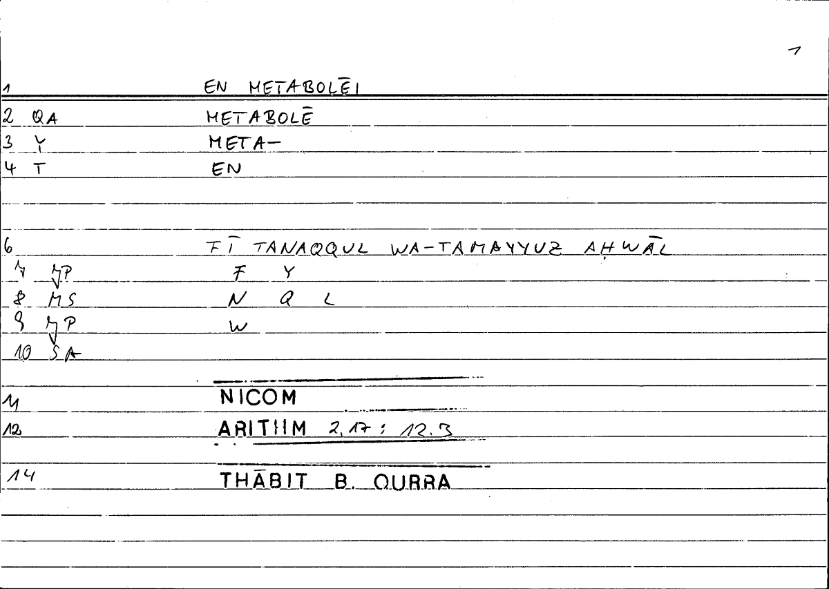 Filecard Nicom.Arithm.1069