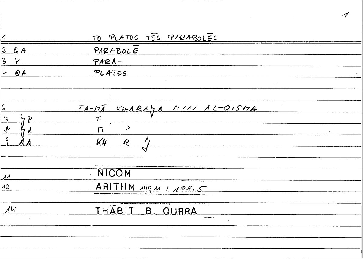 Filecard Nicom.Arithm.1099