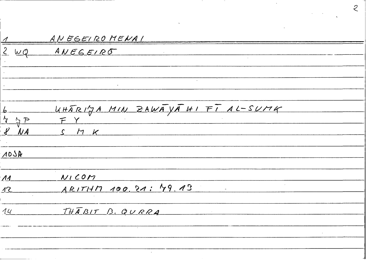 Filecard Nicom.Arithm.1106