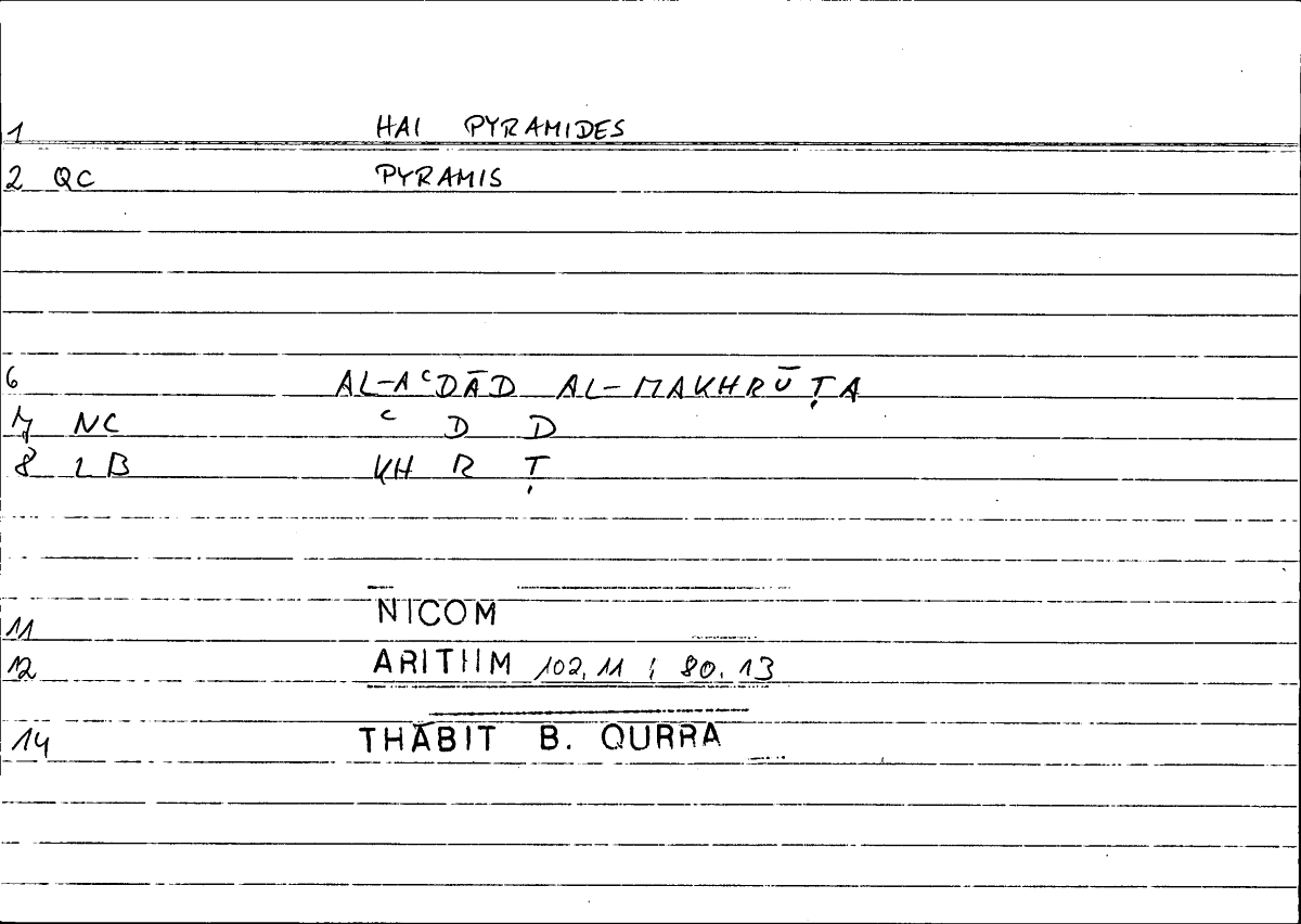 Filecard Nicom.Arithm.1126