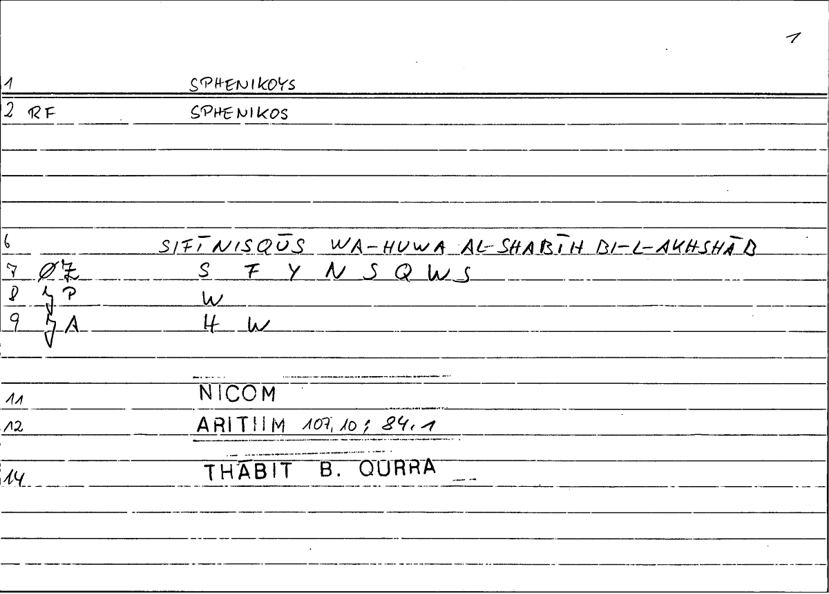 Filecard Nicom.Arithm.1140