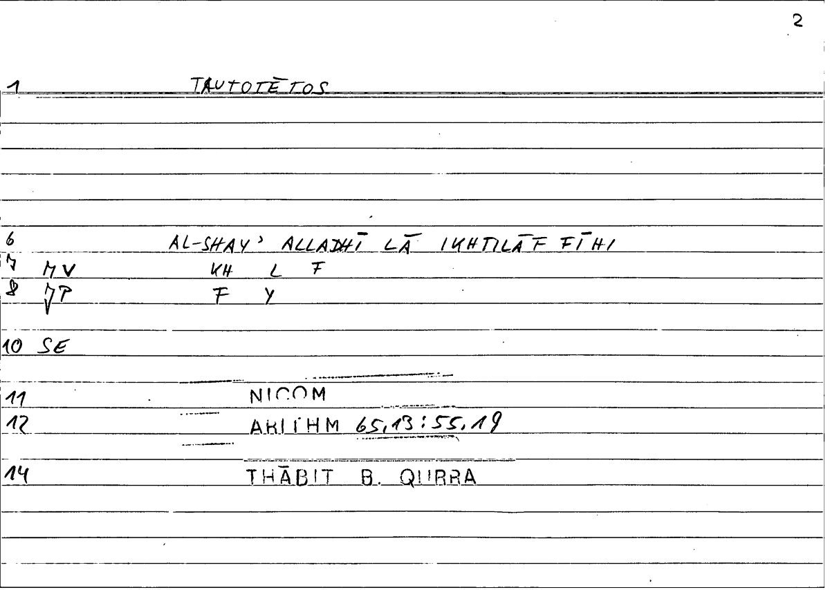 Filecard Nicom.Arithm.1228