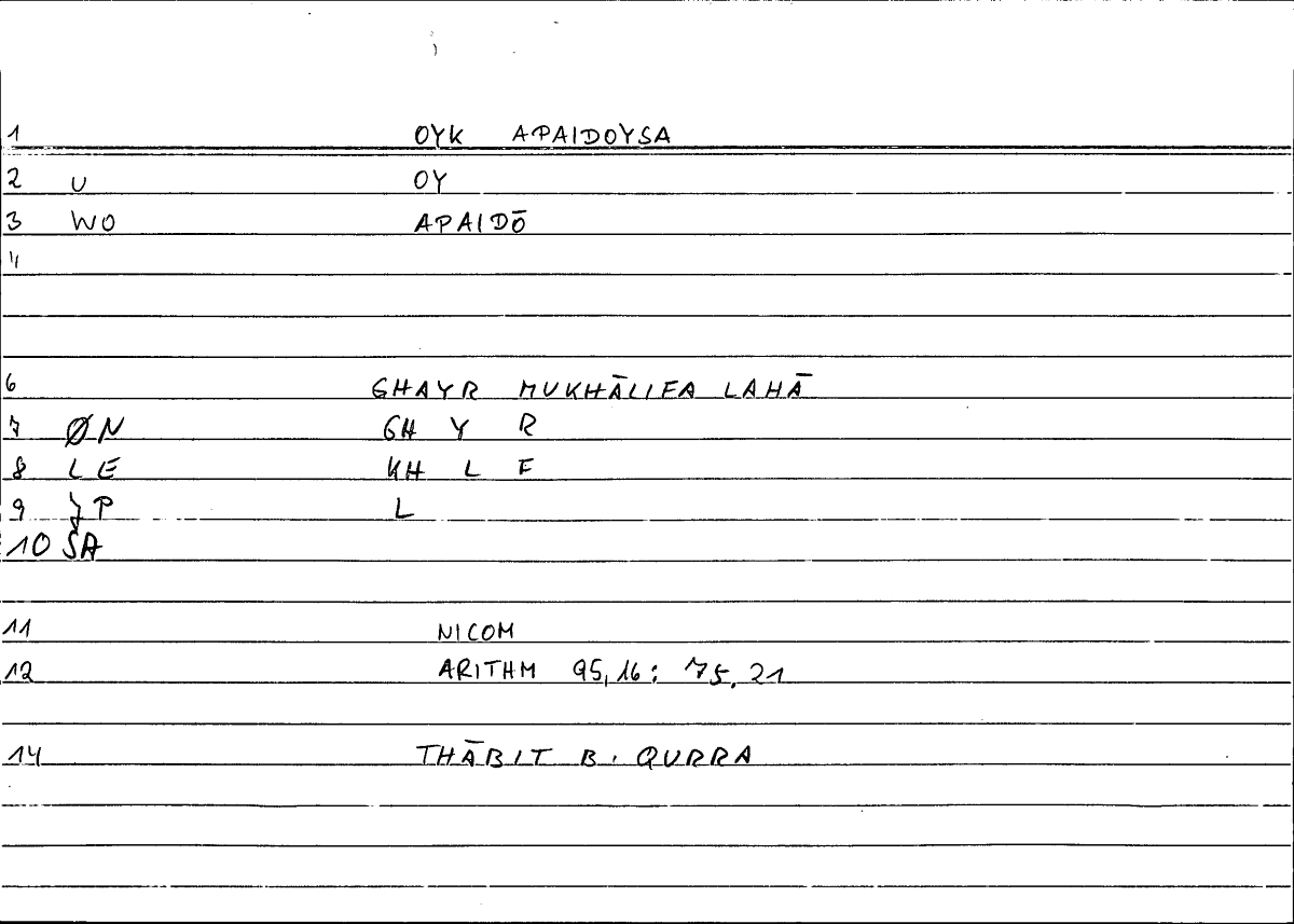 Filecard Nicom.Arithm.1249