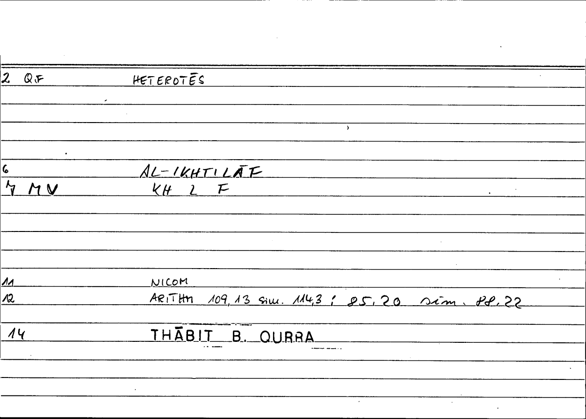 Filecard Nicom.Arithm.1283