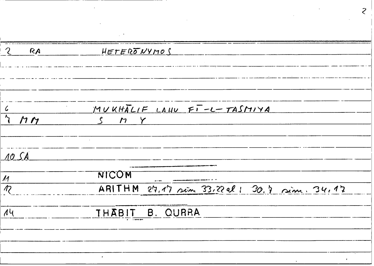 Filecard Nicom.Arithm.1285