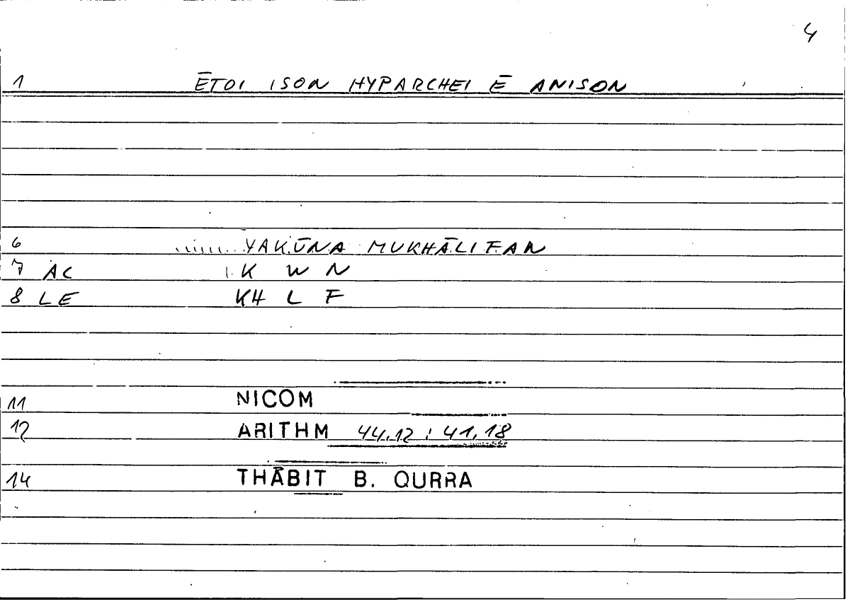 Filecard Nicom.Arithm.1289