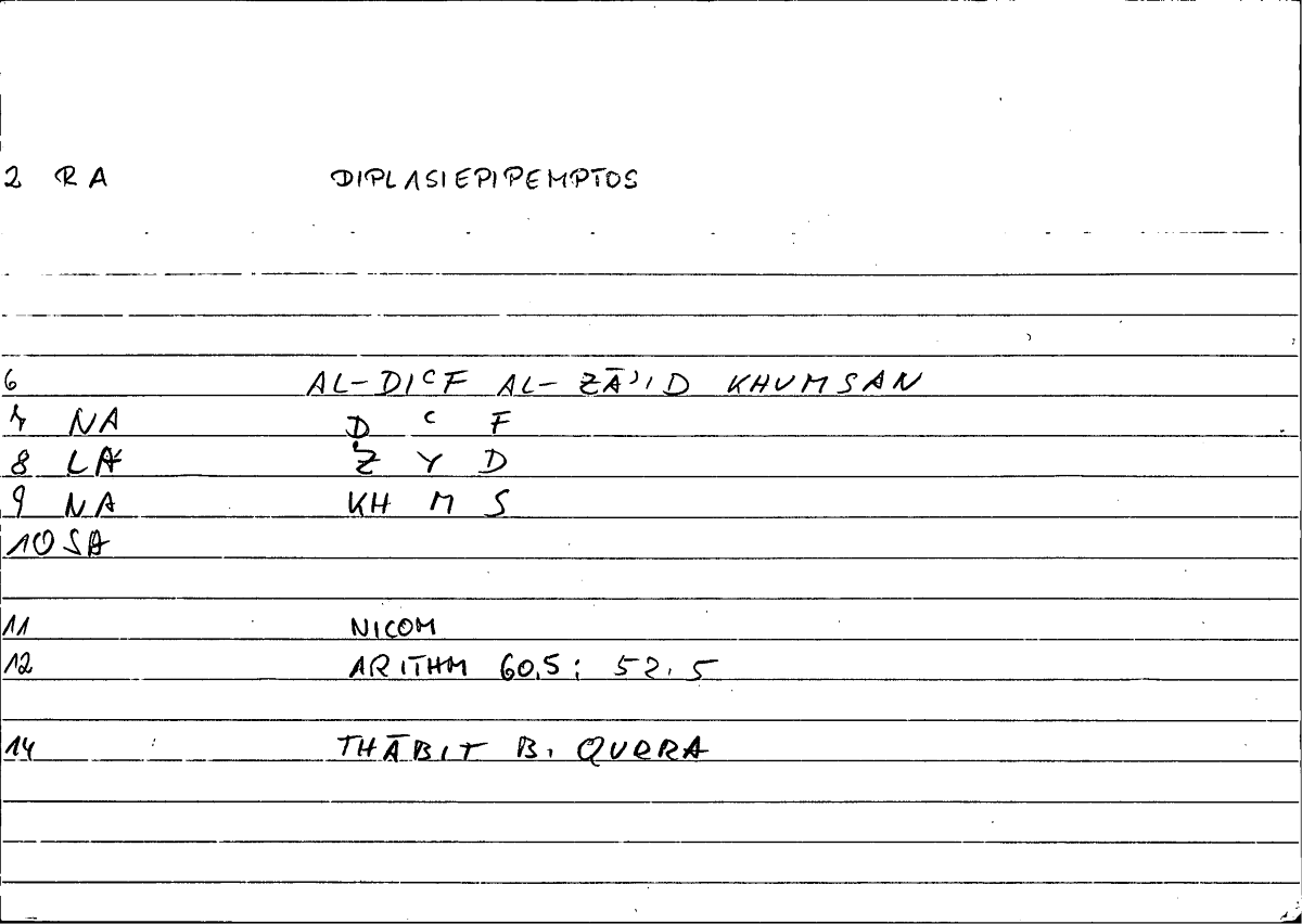 Filecard Nicom.Arithm.1316