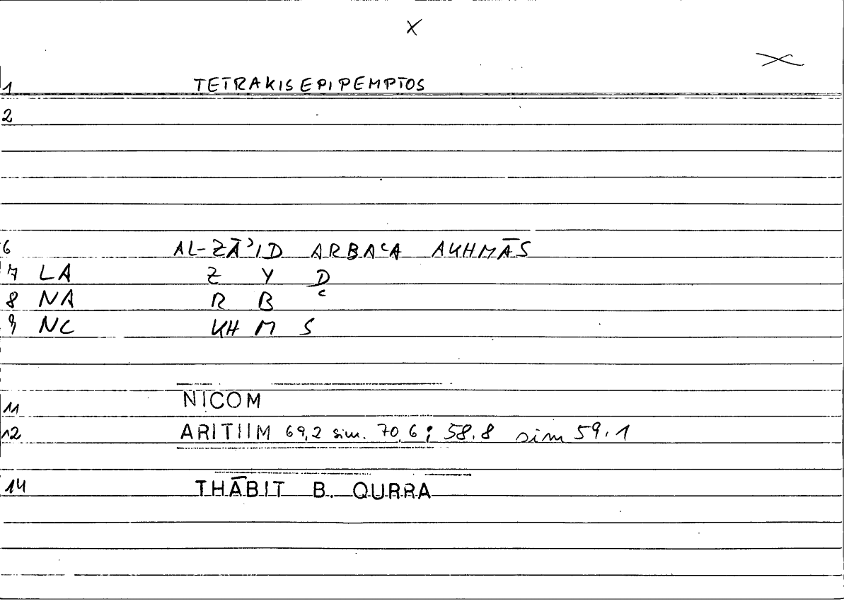 Filecard Nicom.Arithm.1325