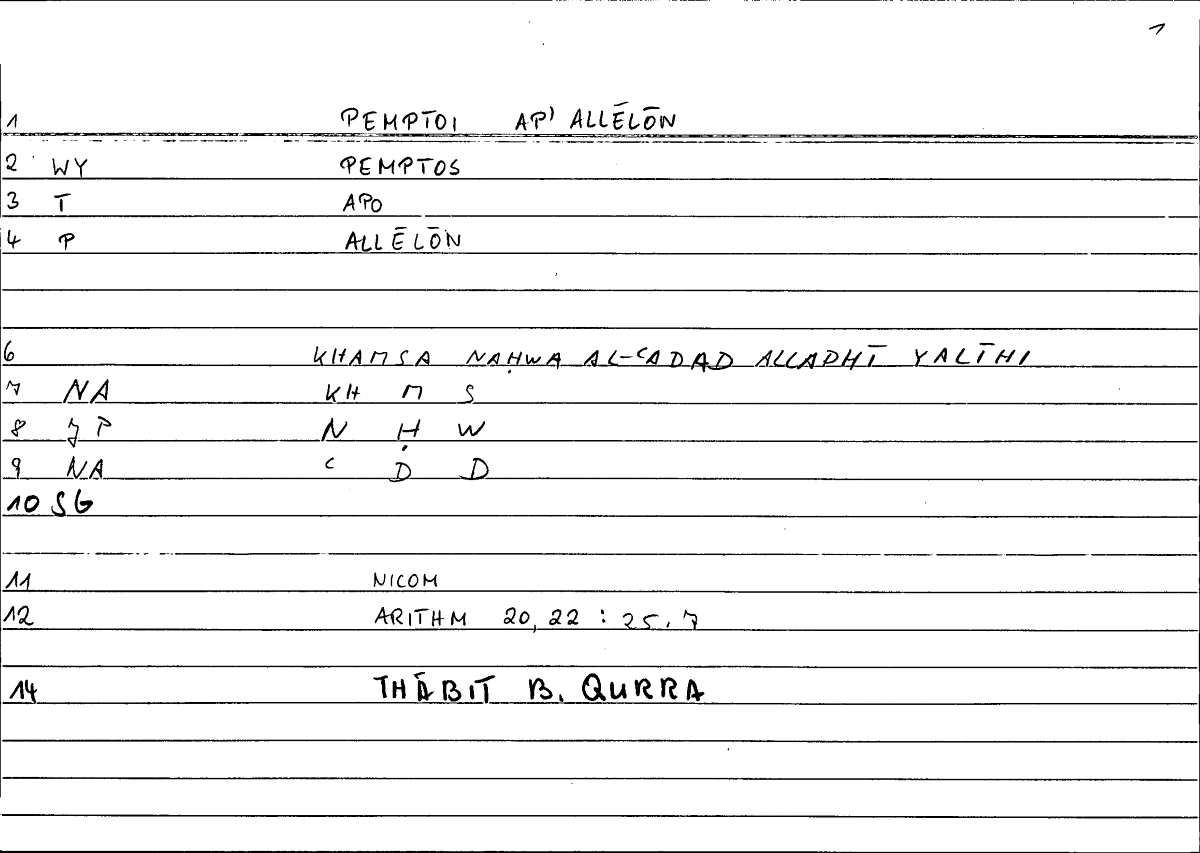 Filecard Nicom.Arithm.1328