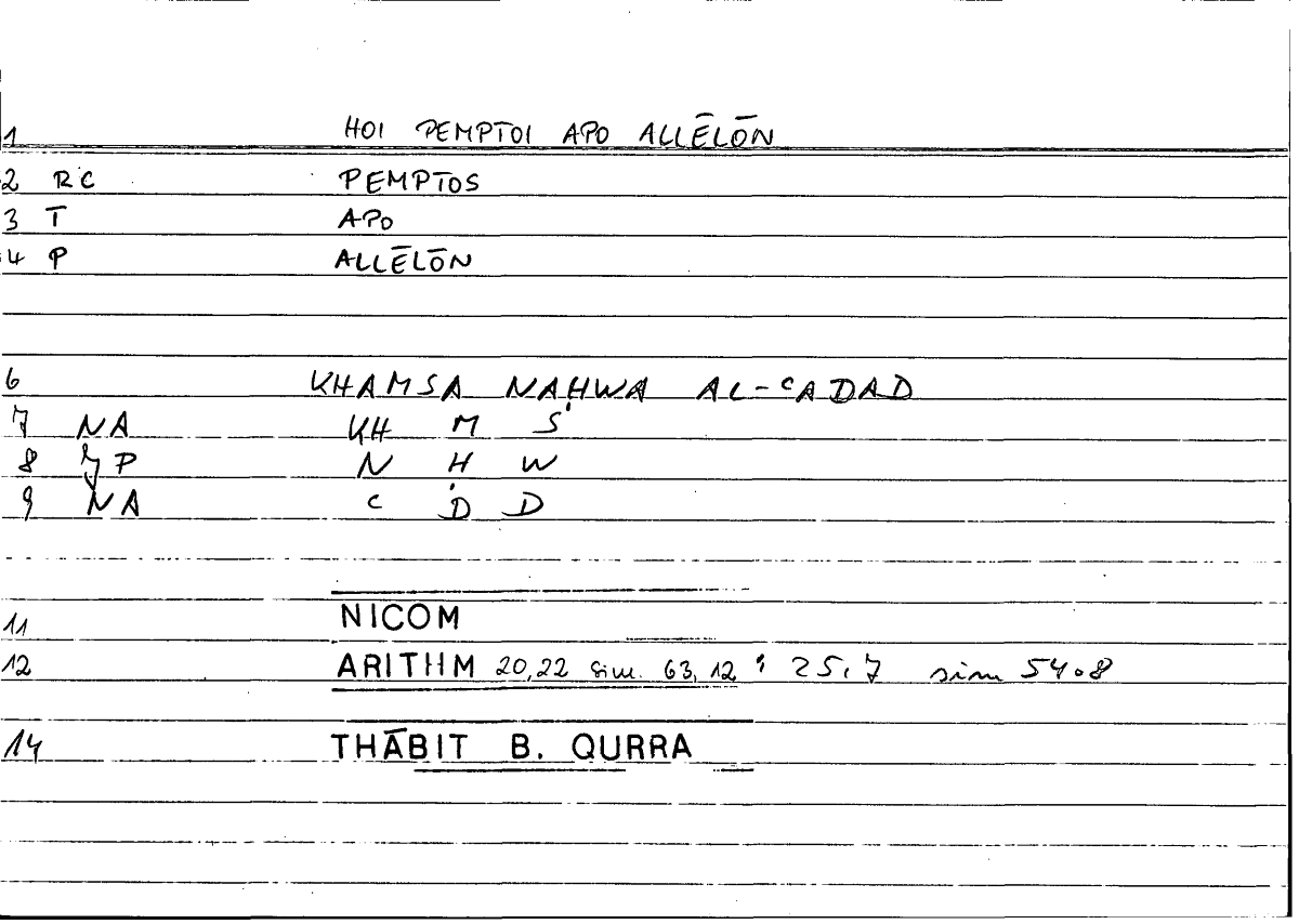 Filecard Nicom.Arithm.1349