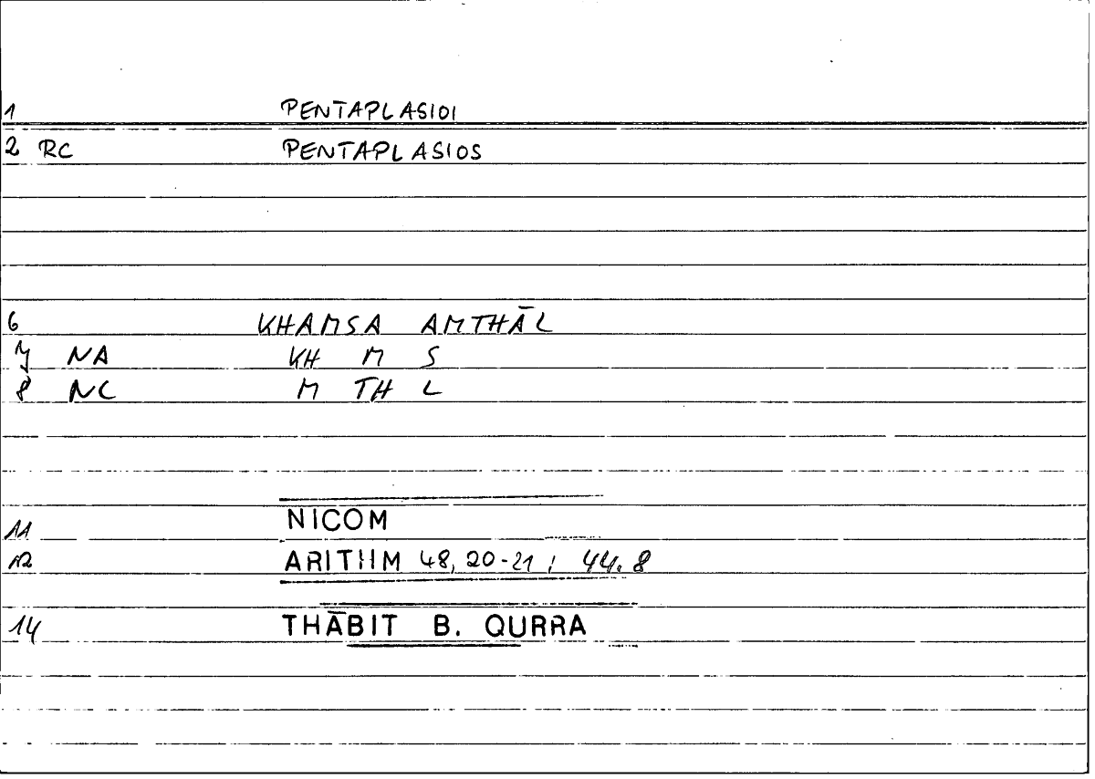 Filecard Nicom.Arithm.1354