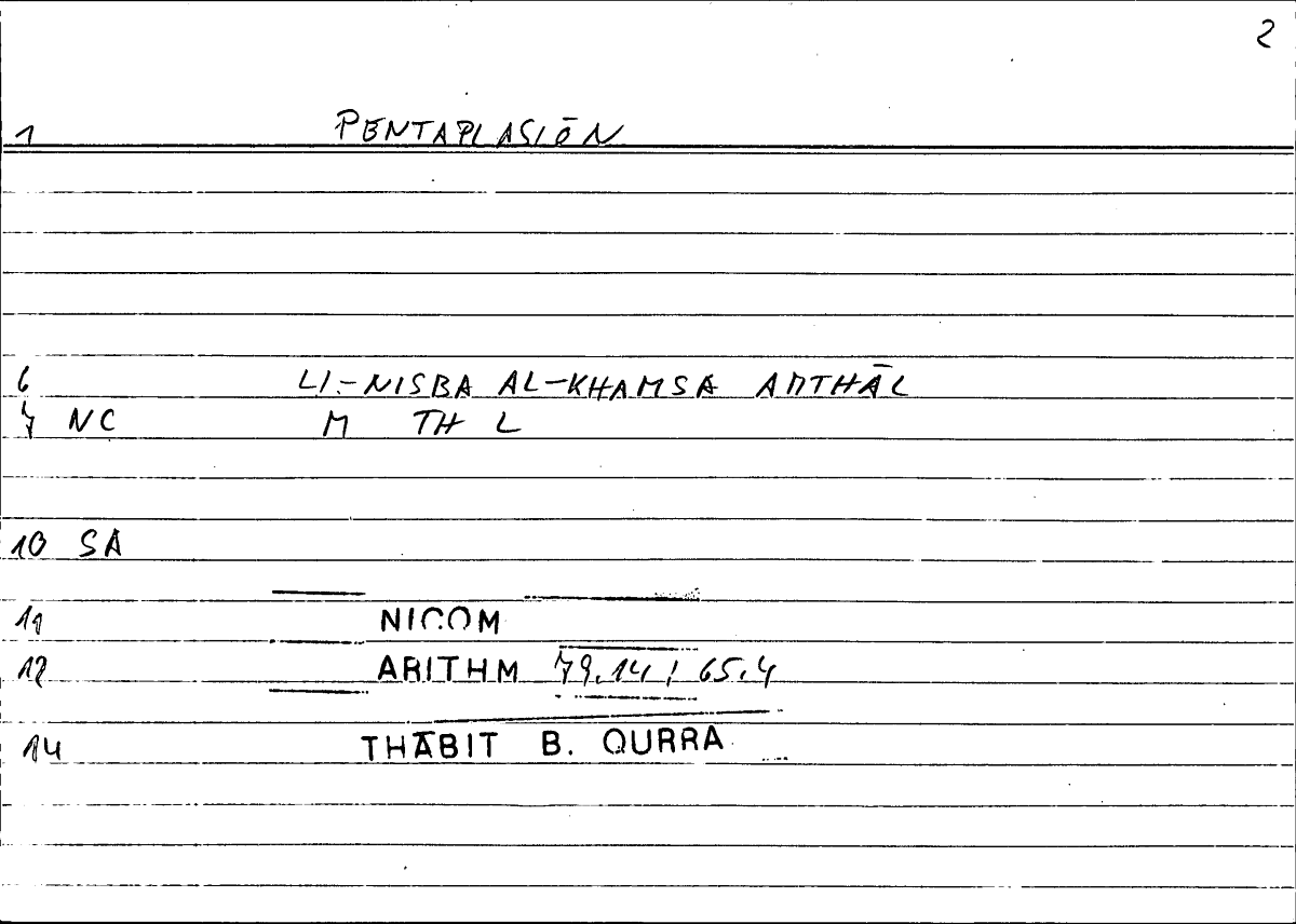 Filecard Nicom.Arithm.1356