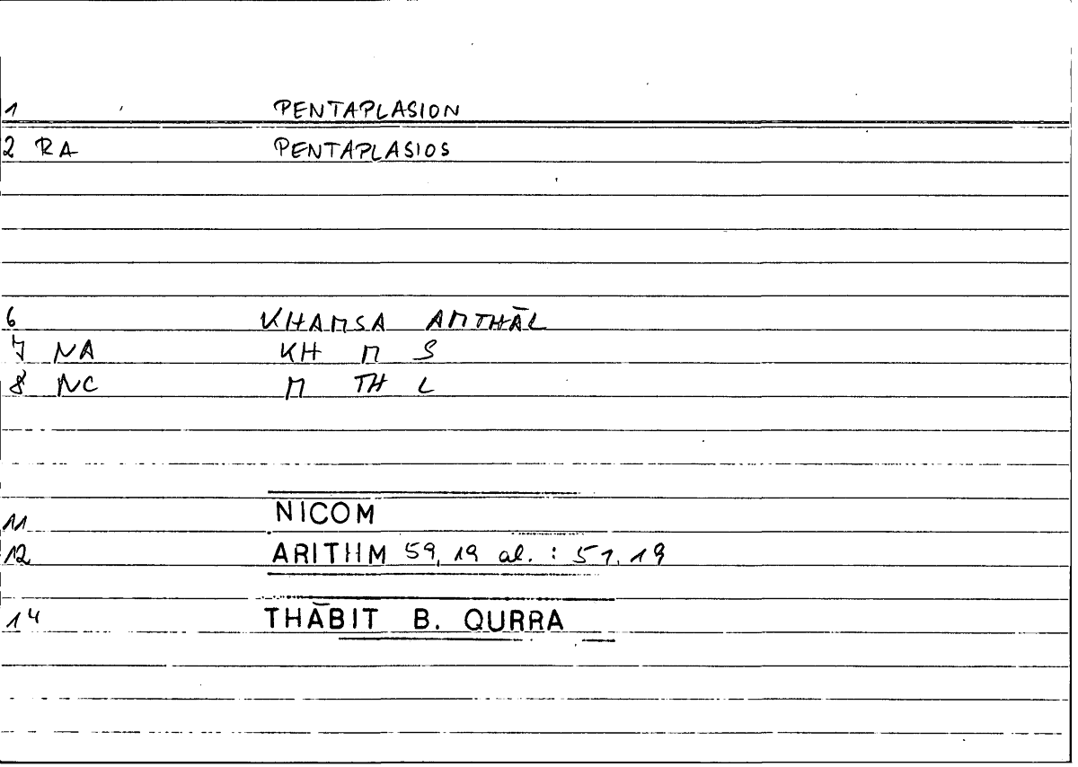 Filecard Nicom.Arithm.1358