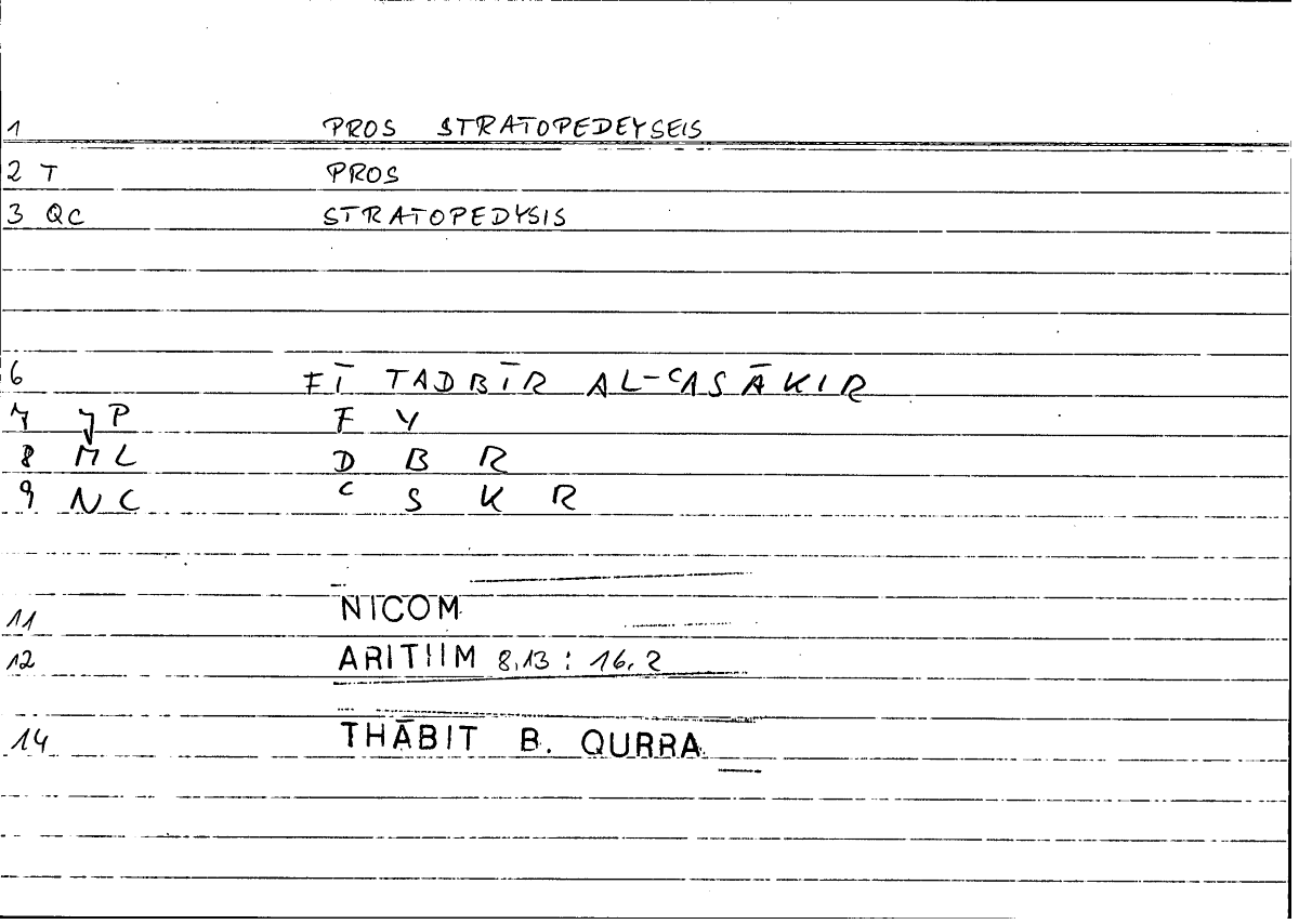 Filecard Nicom.Arithm.1381