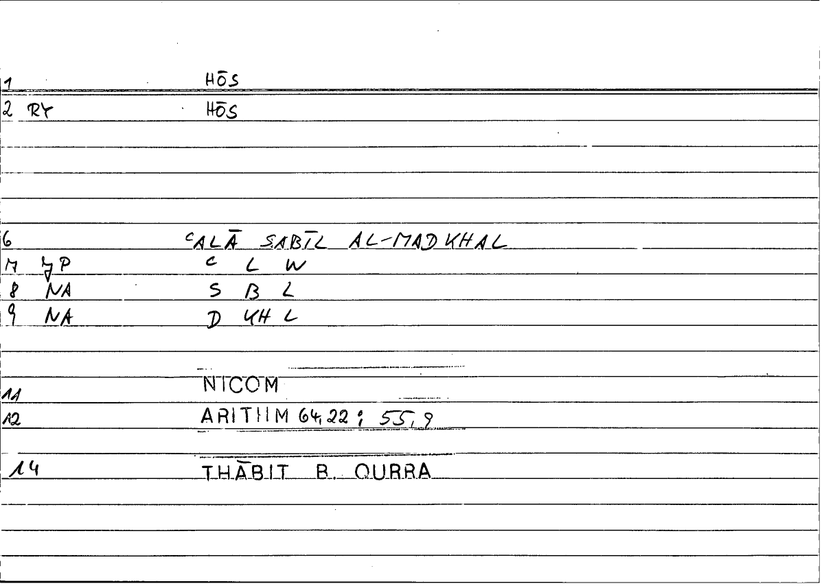 Filecard Nicom.Arithm.1388