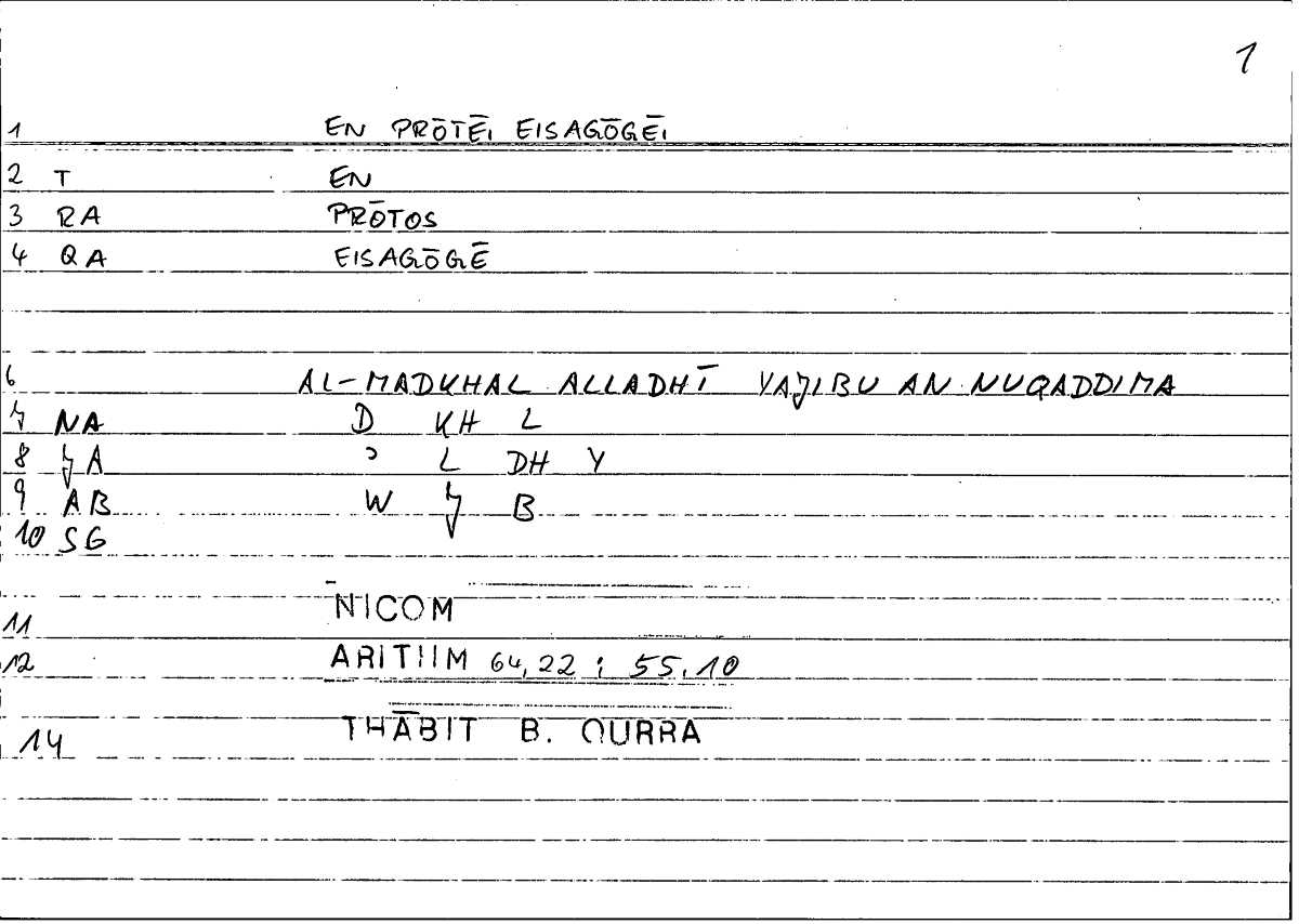 Filecard Nicom.Arithm.1402