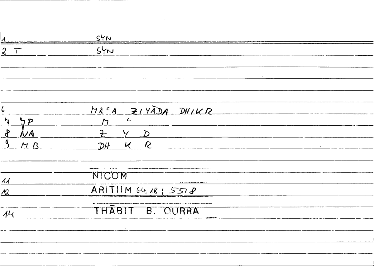 Filecard Nicom.Arithm.1479