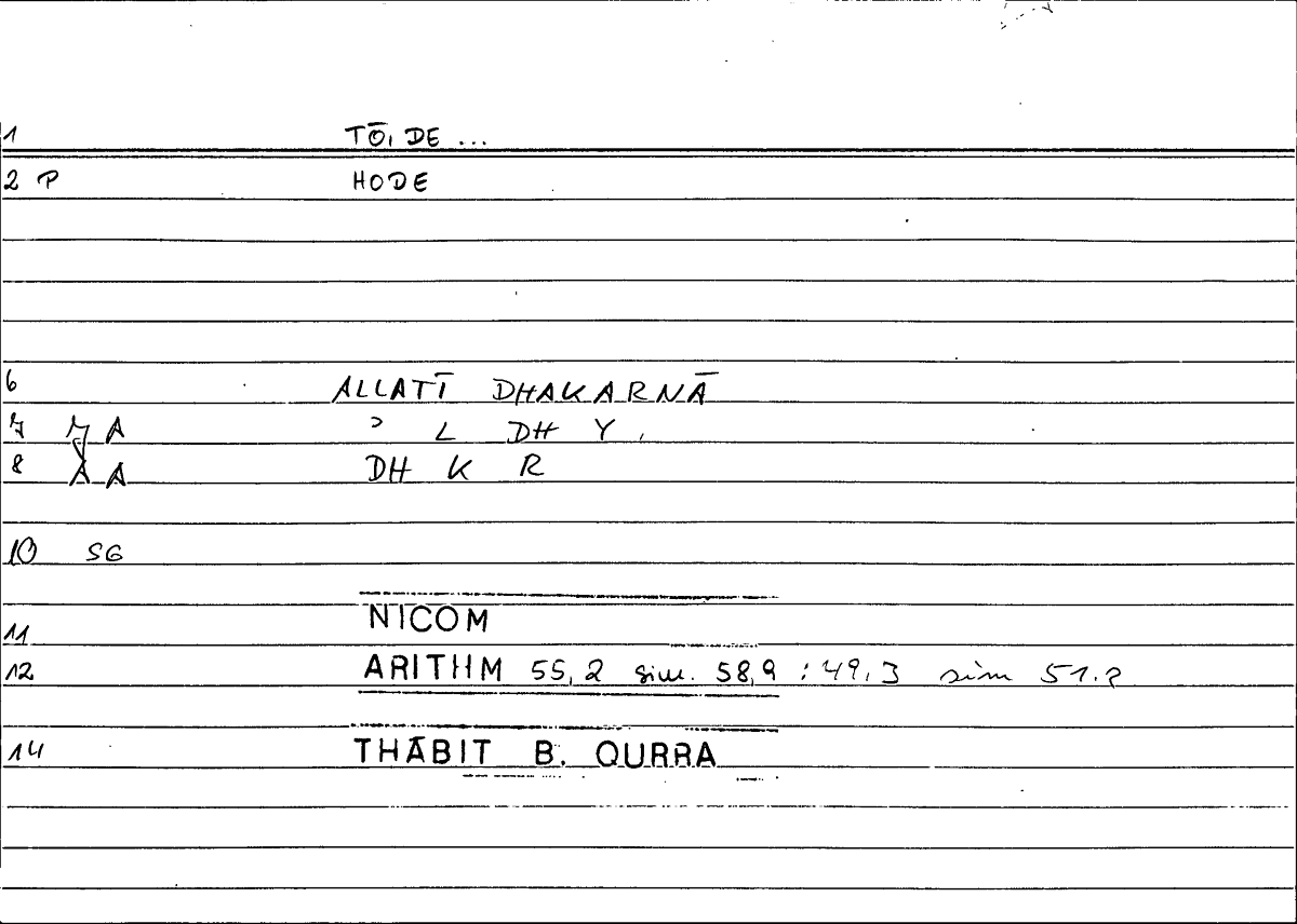 Filecard Nicom.Arithm.1504