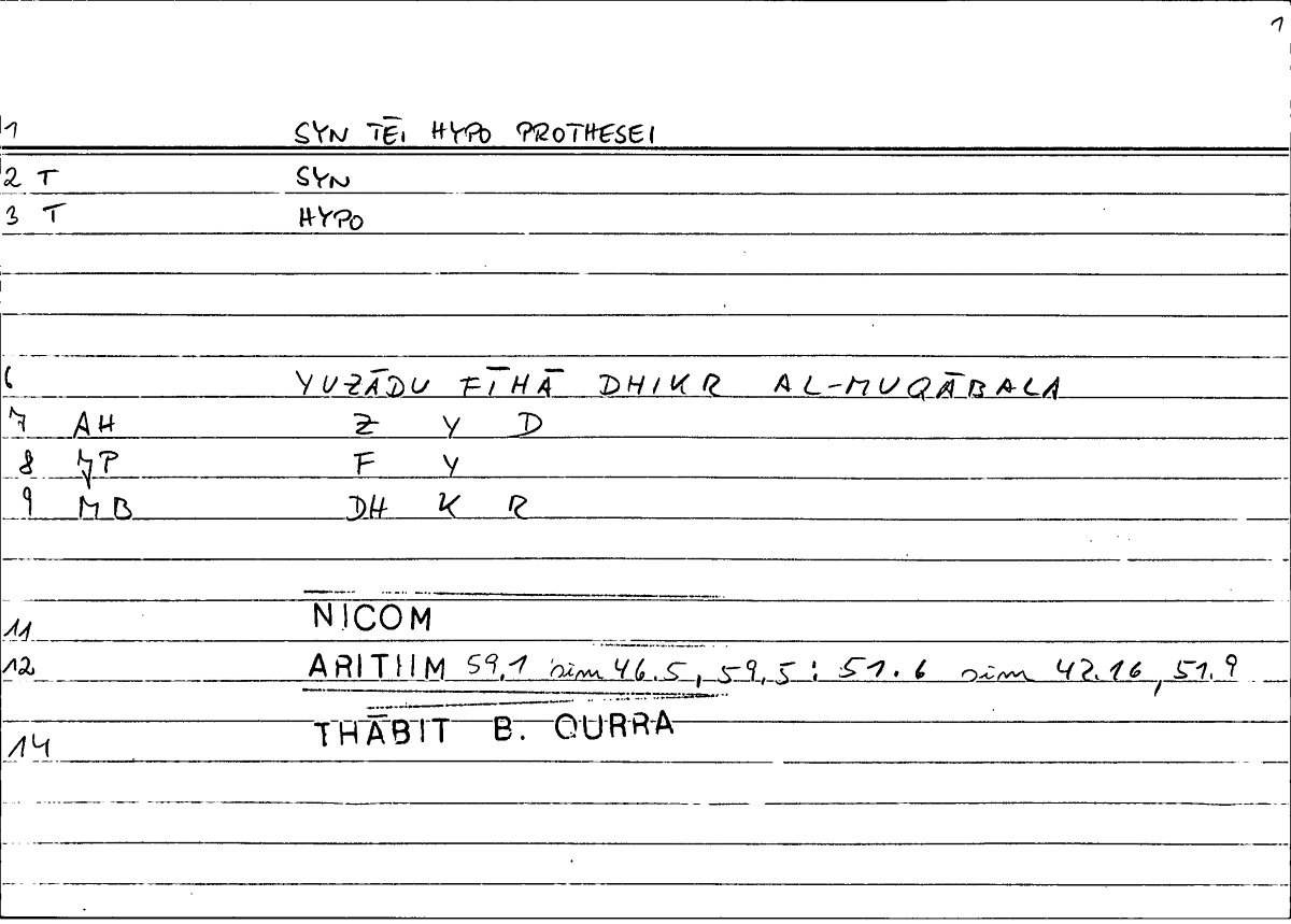 Filecard Nicom.Arithm.1537