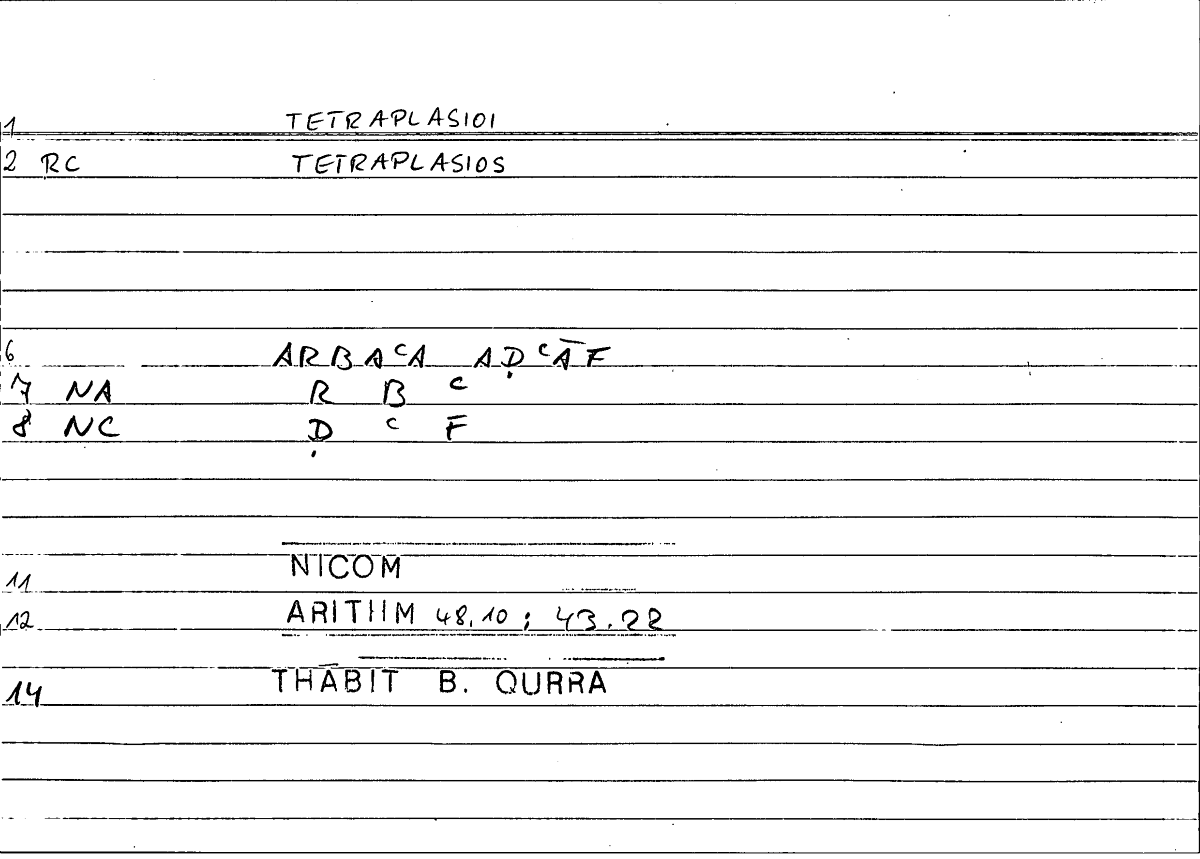 Filecard Nicom.Arithm.1736
