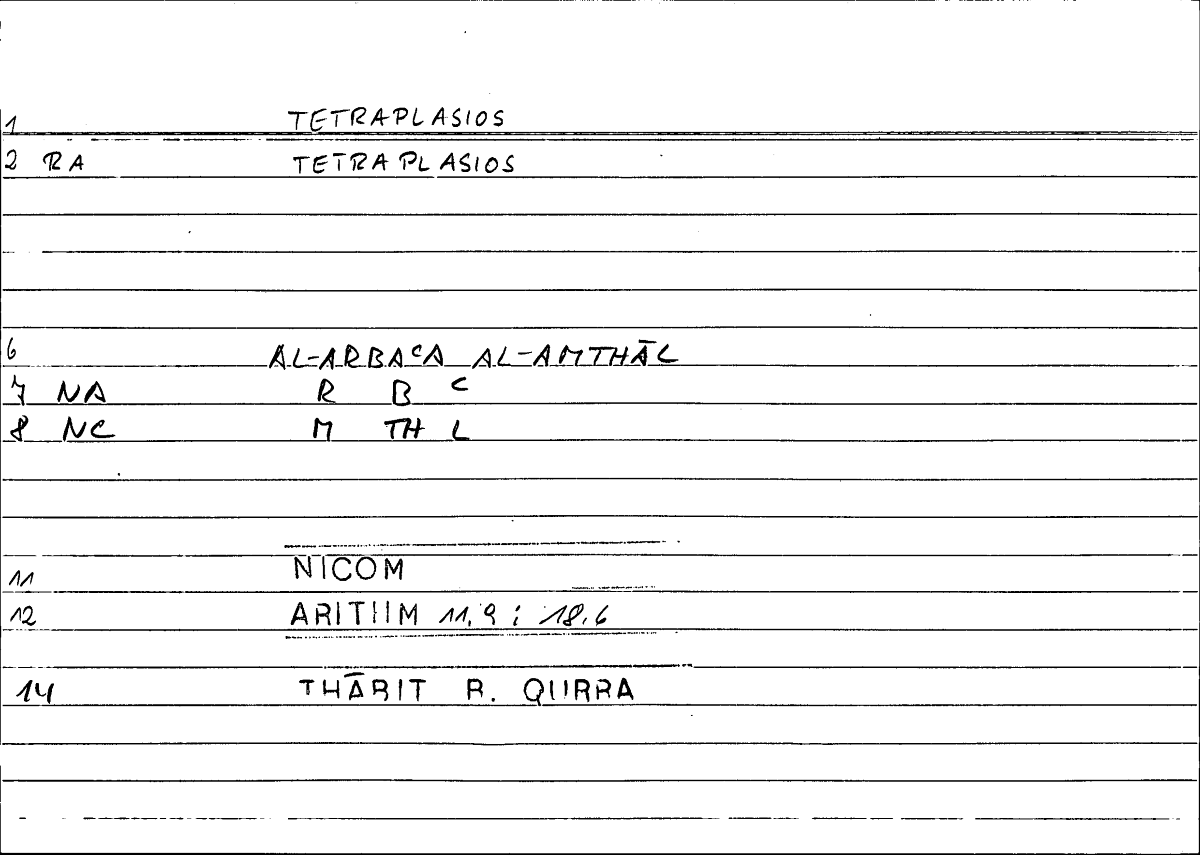 Filecard Nicom.Arithm.1739