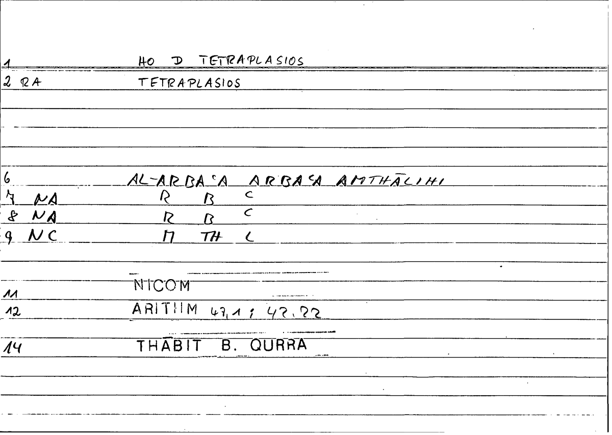 Filecard Nicom.Arithm.1741