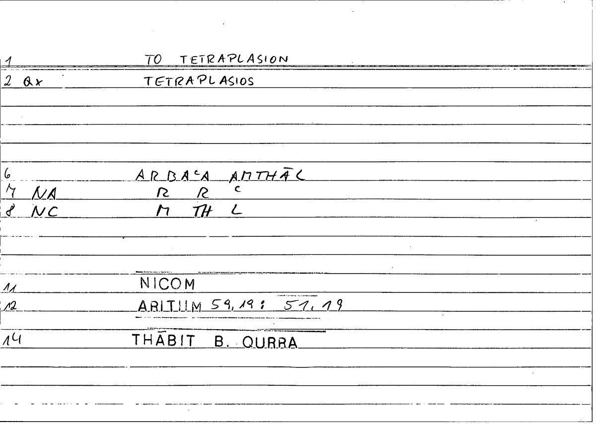 Filecard Nicom.Arithm.1742