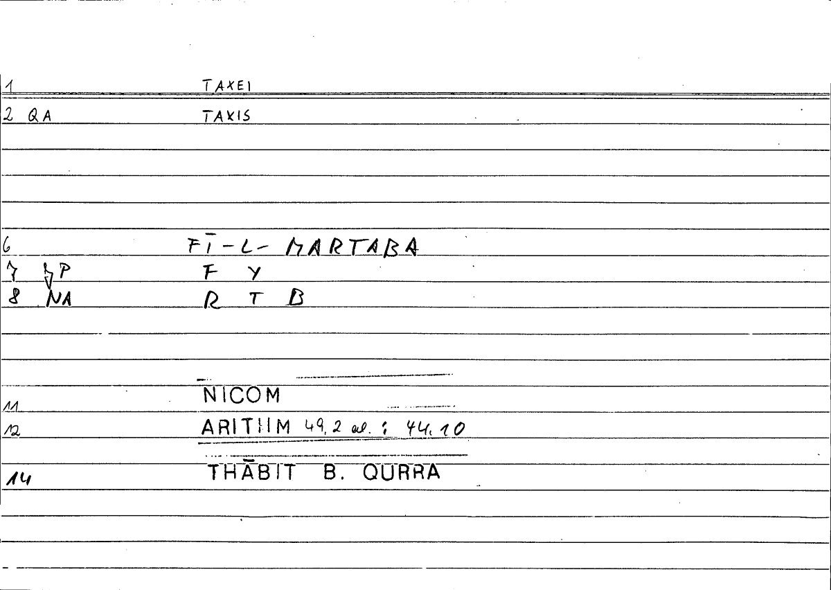 Filecard Nicom.Arithm.1786