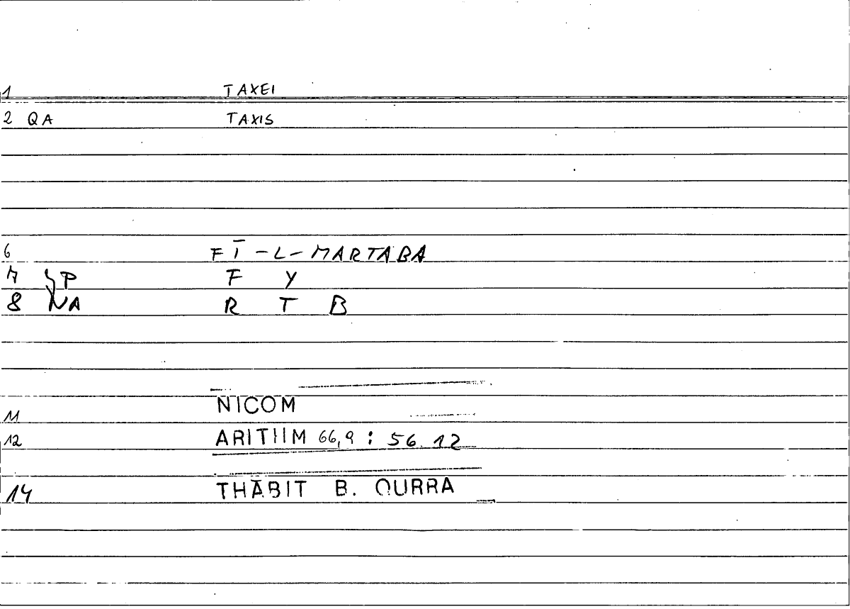 Filecard Nicom.Arithm.1787