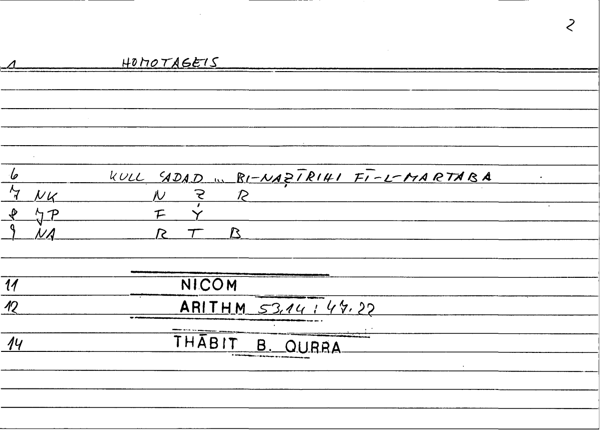 Filecard Nicom.Arithm.1798