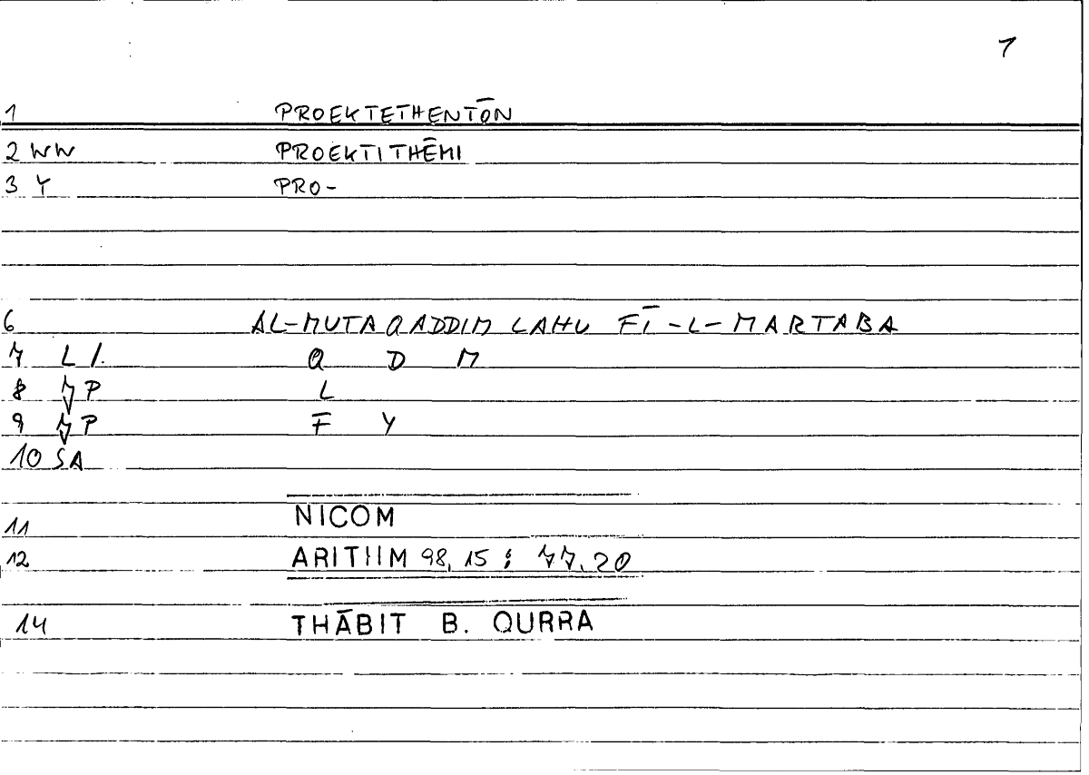 Filecard Nicom.Arithm.1810