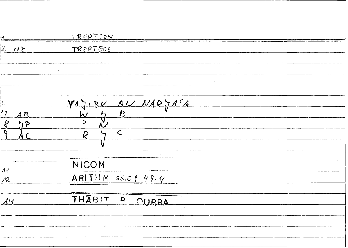 Filecard Nicom.Arithm.1818