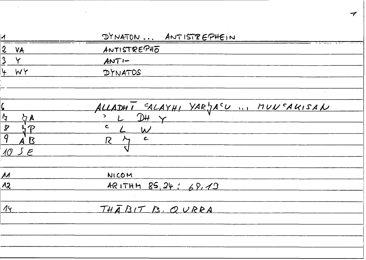 Filecard Nicom.Arithm.1822