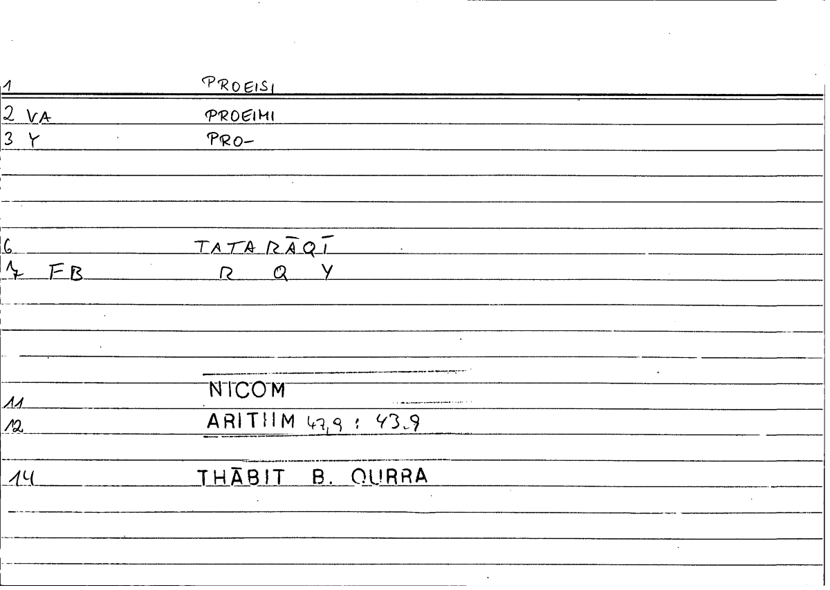 Filecard Nicom.Arithm.1848