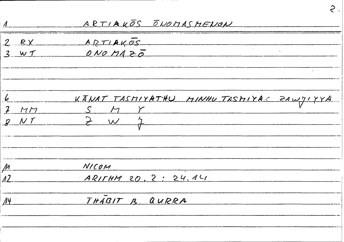Filecard Nicom.Arithm.1904
