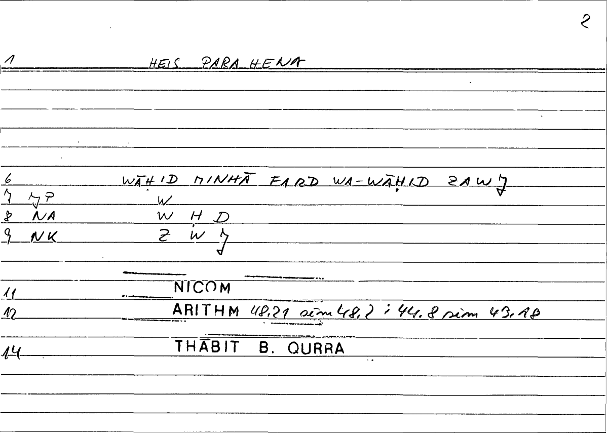 Filecard Nicom.Arithm.1925