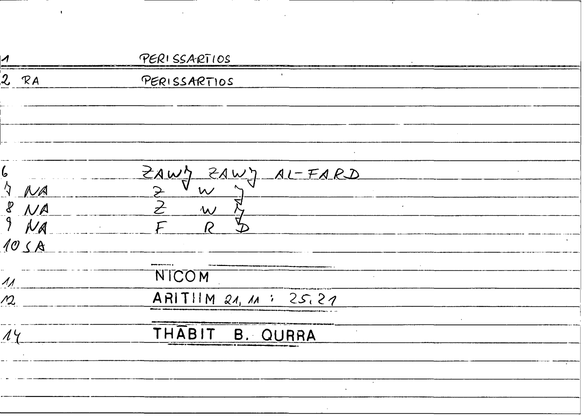 Filecard Nicom.Arithm.1933