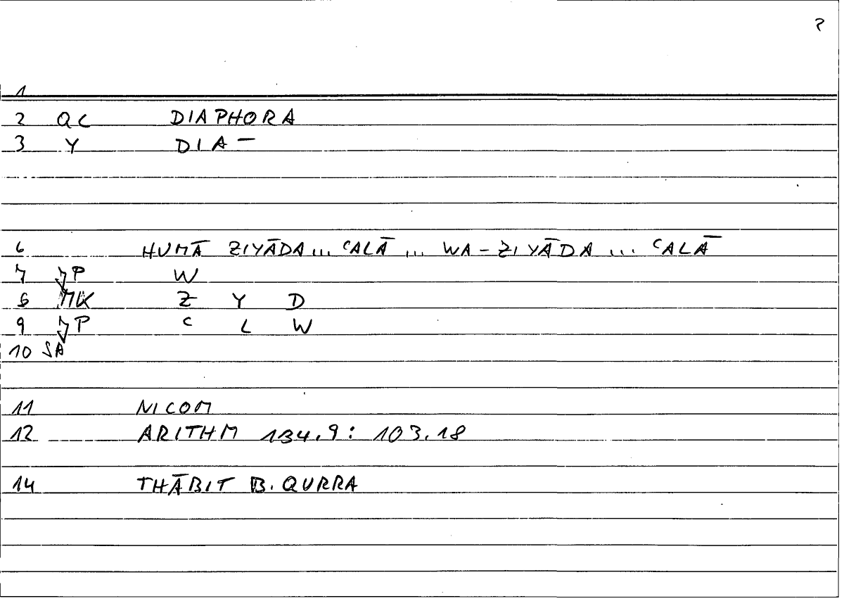 Filecard Nicom.Arithm.1961
