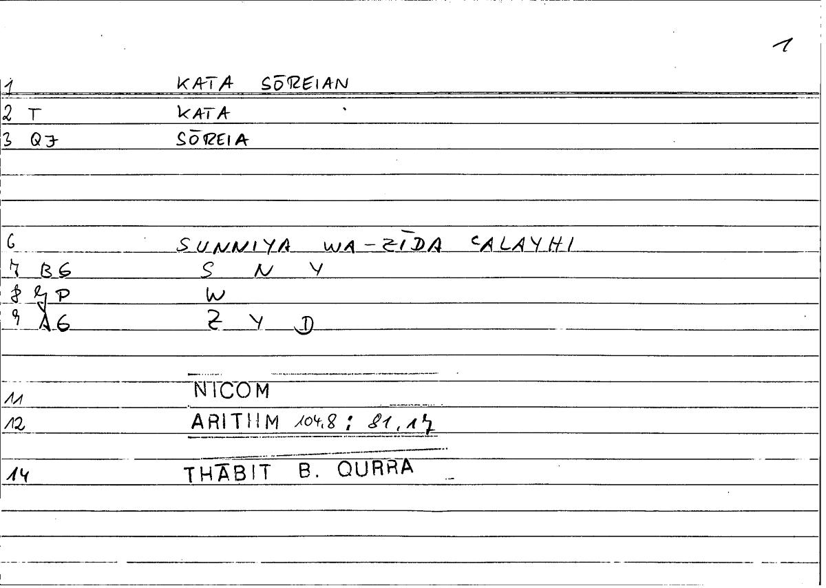 Filecard Nicom.Arithm.1966