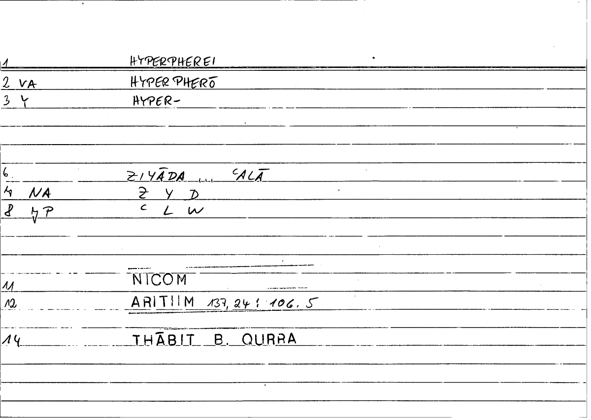 Filecard Nicom.Arithm.1979