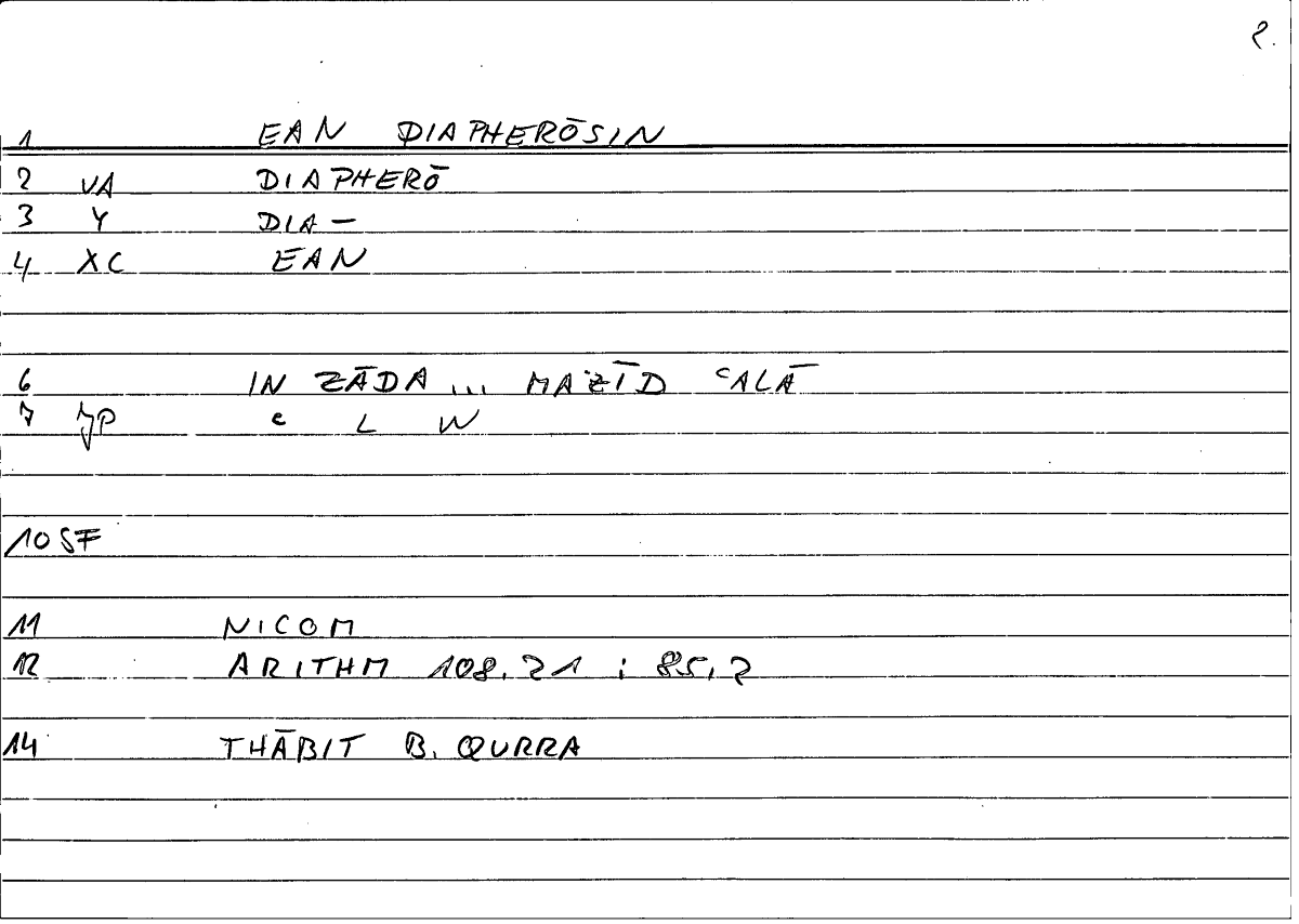 Filecard Nicom.Arithm.1988