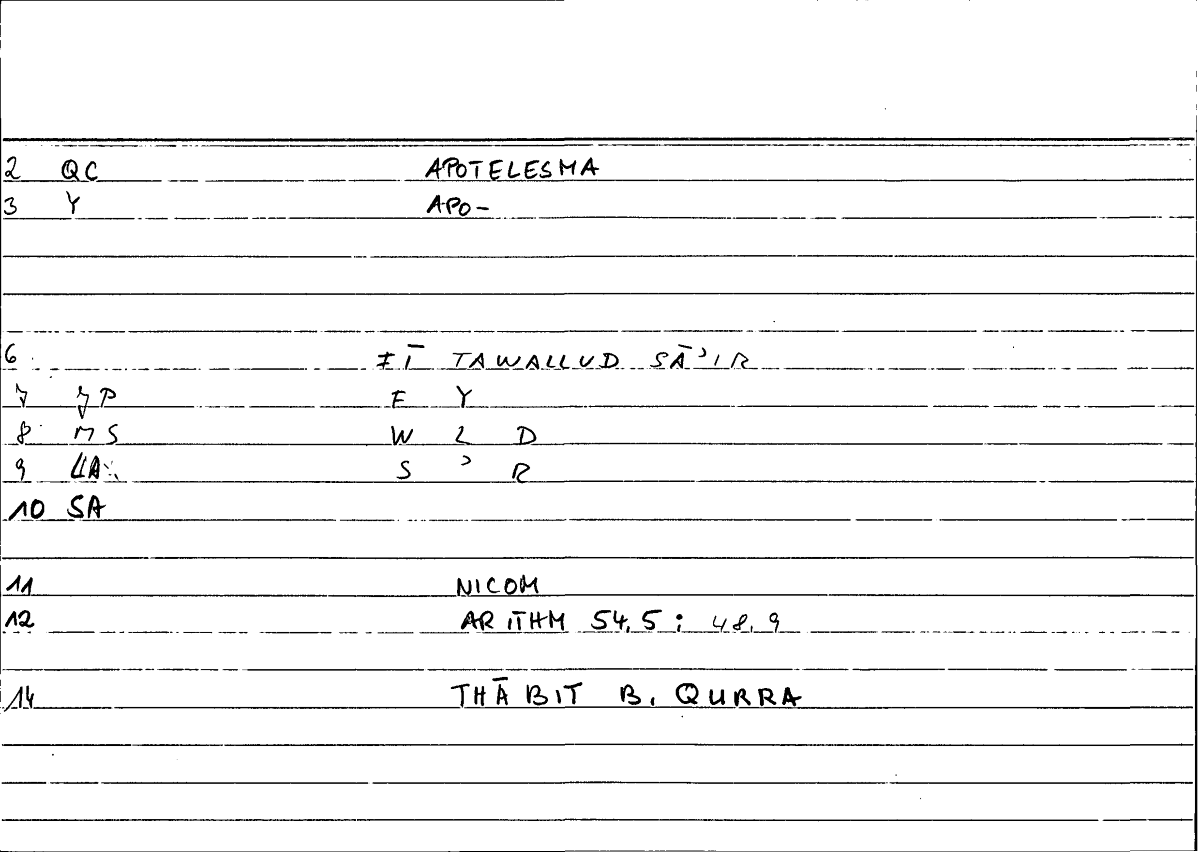 Filecard Nicom.Arithm.2041