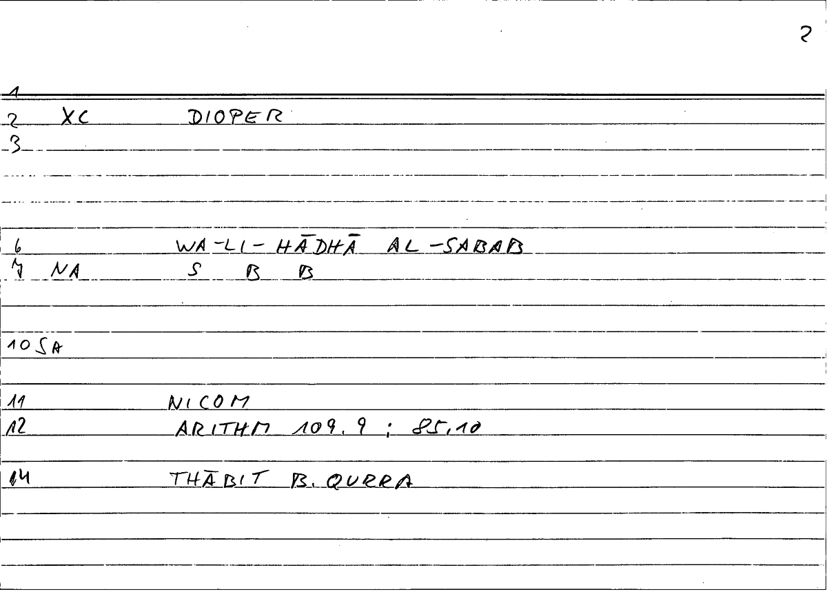Filecard Nicom.Arithm.2059