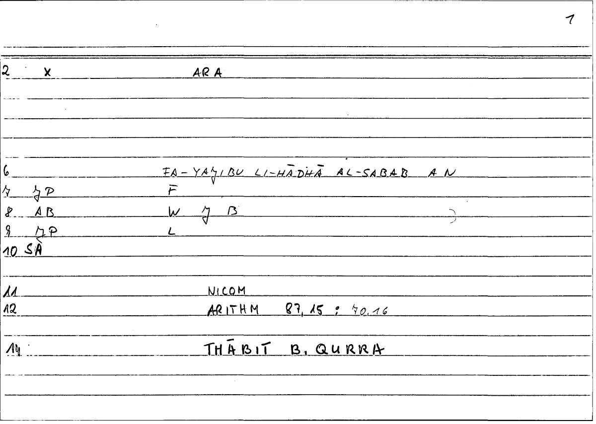 Filecard Nicom.Arithm.2068