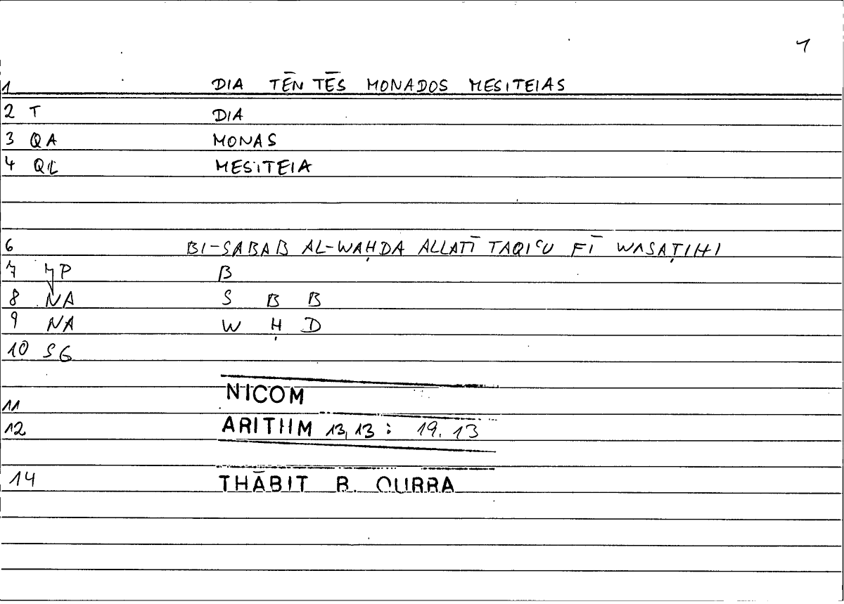Filecard Nicom.Arithm.2074