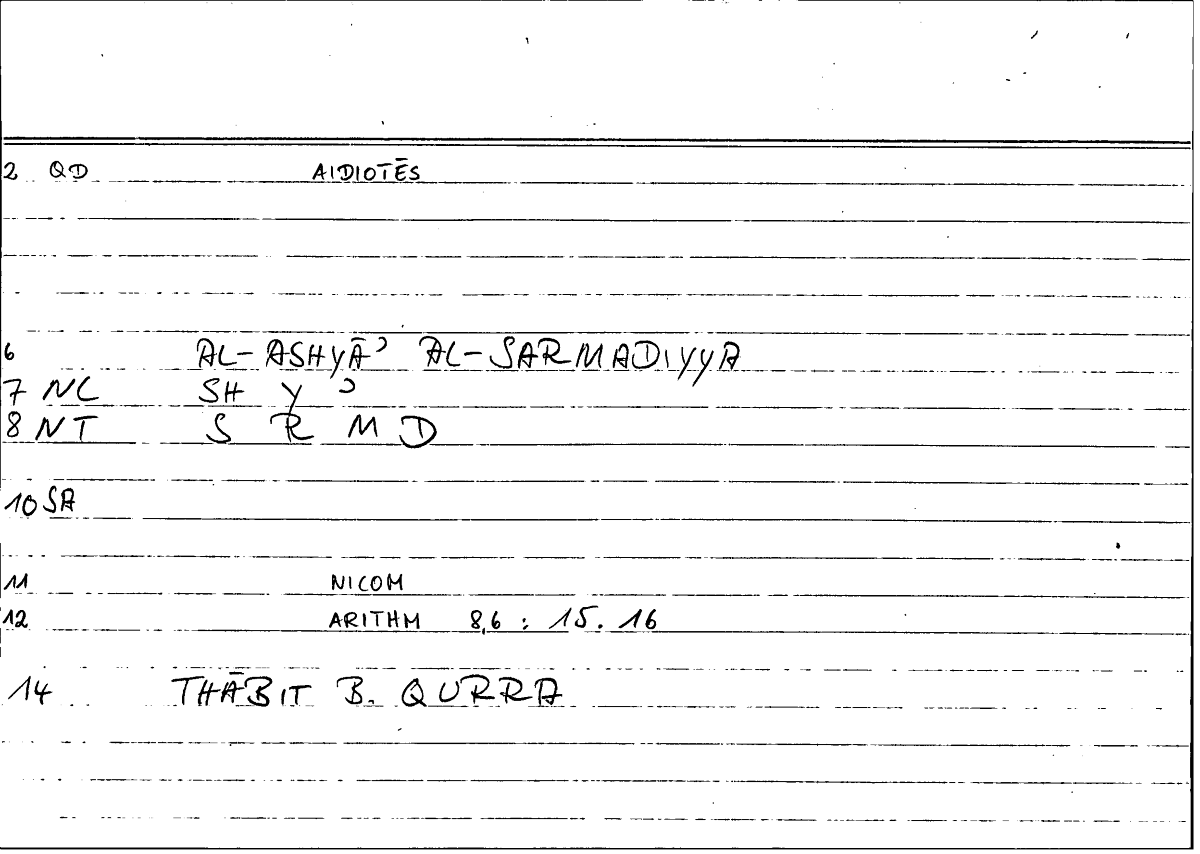 Filecard Nicom.Arithm.2164