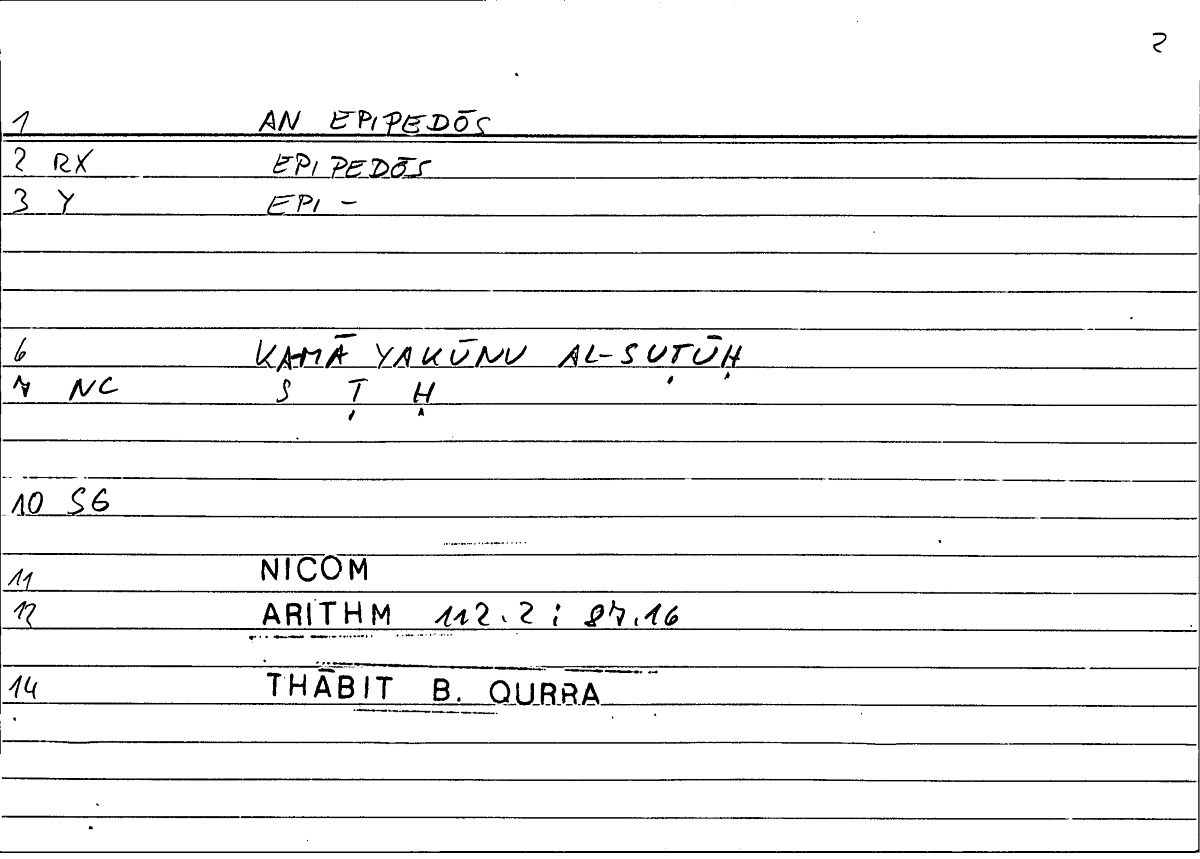 Filecard Nicom.Arithm.2179
