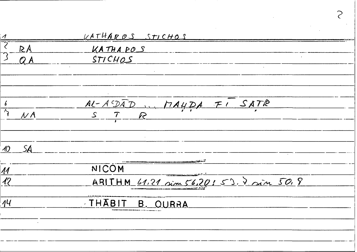 Filecard Nicom.Arithm.2187
