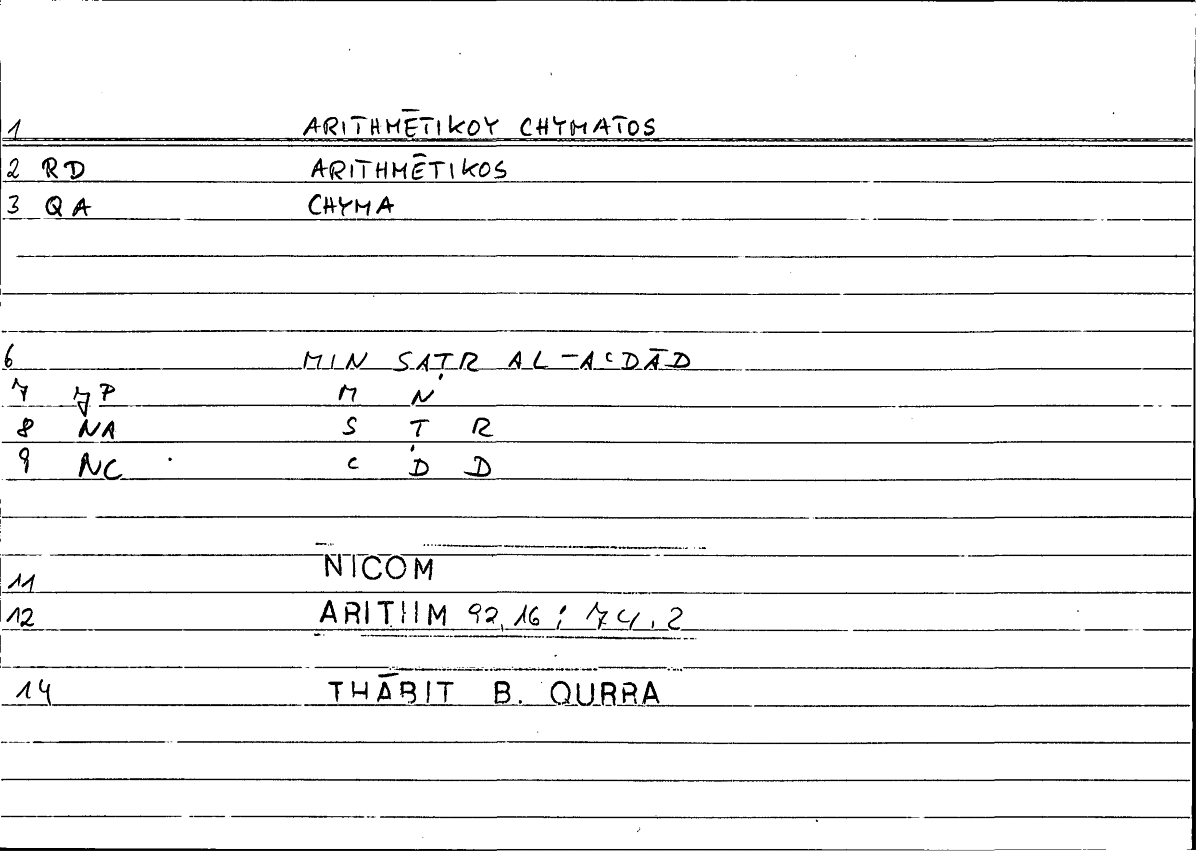 Filecard Nicom.Arithm.2188