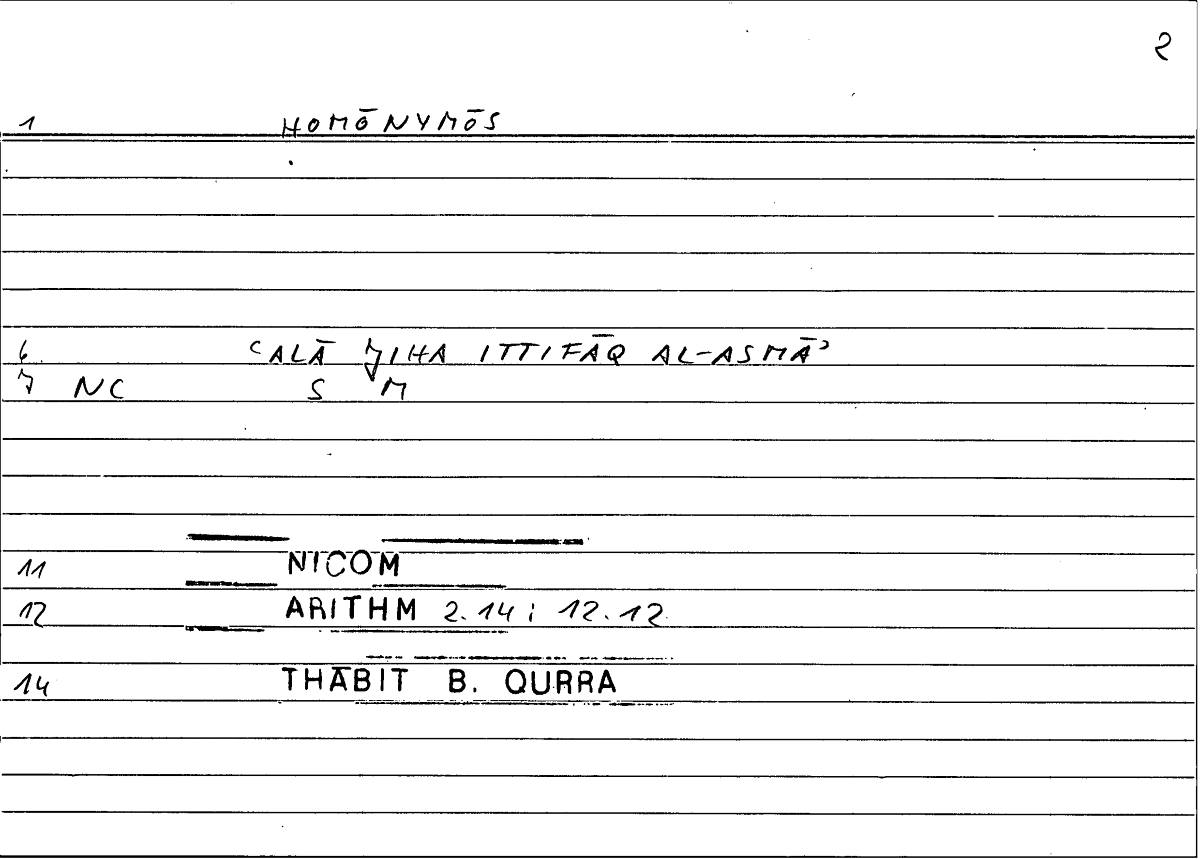 Filecard Nicom.Arithm.2304